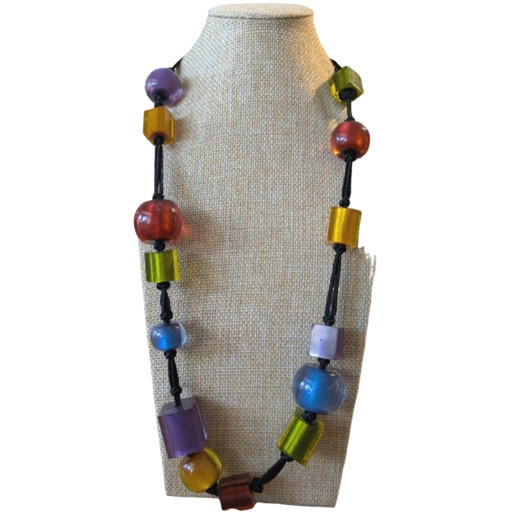 Zsiska Multicolored Geometric Resin Necklace